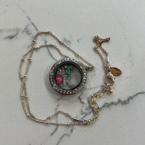 Origami Owl charm locket necklace
